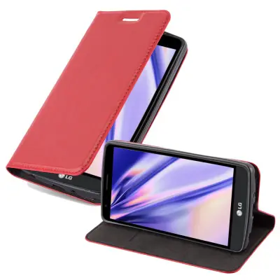 Cadorabo Ohišje, združljivo z LG G3 v rdeče jabolko - Zaščitni ovitek z magnetnim zapiranjem, stoječo funkcijo in režo za kartice