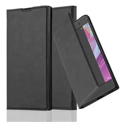 Cadorabo Ohišje, združljivo z Sony Xperia XA1 ULTRA v nočna črna - Zaščitni ovitek z magnetnim zapiranjem, stoječo funkcijo in režo za kartice