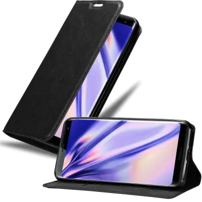Cadorabo Ohišje, združljivo z Sony Xperia XZ3 v nočna črna - Zaščitni ovitek z magnetnim zapiranjem, stoječo funkcijo in režo za kartice
