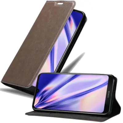 Cadorabo Ohišje, združljivo z Nokia 4.2 v kavovinsko rdeča - Zaščitni ovitek z magnetnim zapiranjem, stoječo funkcijo in režo za kartice