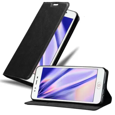 Cadorabo Ohišje, združljivo z ZTE Nubia M2 LITE v nočna črna - Zaščitni ovitek z magnetnim zapiranjem, stoječo funkcijo in režo za kartice