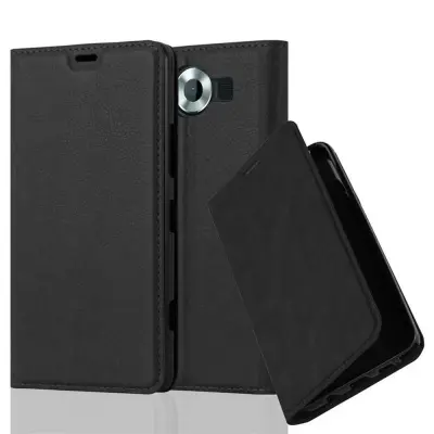 Cadorabo Ohišje, združljivo z Nokia Lumia 950 v nočna črna - Zaščitni ovitek z magnetnim zapiranjem, stoječo funkcijo in režo za kartice