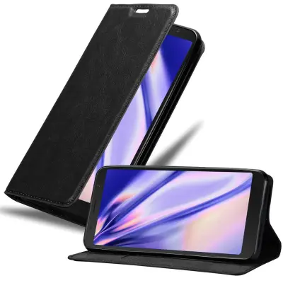 Cadorabo Ohišje, združljivo z Alcatel 3C v nočna črna - Zaščitni ovitek z magnetnim zapiranjem, stoječo funkcijo in režo za kartice