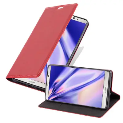 Cadorabo Ohišje, združljivo z Huawei MATE 8 v rdeče jabolko - Zaščitni ovitek z magnetnim zapiranjem, stoječo funkcijo in režo za kartice