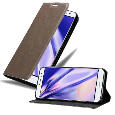 Cadorabo Ohišje, združljivo z Huawei NOVA PLUS v kavovinsko rdeča - Zaščitni ovitek z magnetnim zapiranjem, stoječo funkcijo in režo za kartice