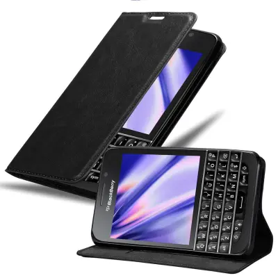 Cadorabo Ohišje, združljivo z Blackberry Q10 v nočna črna - Zaščitni ovitek z magnetnim zapiranjem, stoječo funkcijo in režo za kartice