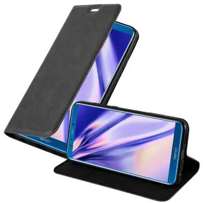 Cadorabo Ohišje, združljivo z Honor 9 LITE v nočna črna - Zaščitni ovitek z magnetnim zapiranjem, stoječo funkcijo in režo za kartice