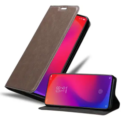 CADORABO Xiaomi Mi 9T/Mi 9T PRO/RedMi K20/RedMi K20 PRO v kavovinsko rdeča - Zaščitni ovitek z magnetnim zapiranjem, stoječo funkcijo in režo za karti