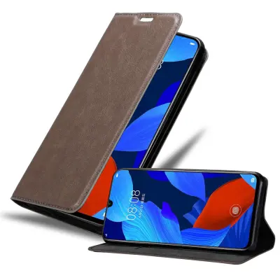 Cadorabo Ohišje, združljivo z Huawei NOVA 5 / 5 PRO v kavovinsko rdeča - Zaščitni ovitek z magnetnim zapiranjem, stoječo funkcijo in režo za kartice