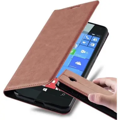 Cadorabo Ohišje, združljivo z Nokia Lumia 650 v kapučino rjava - Zaščitni ovitek z magnetnim zapiranjem, stoječo funkcijo in režo za kartice