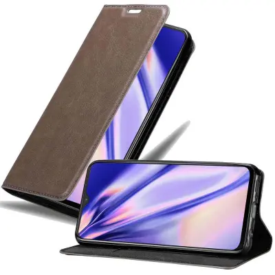 Cadorabo Ohišje, združljivo z OnePlus 7 v kavovinsko rdeča - Zaščitni ovitek z magnetnim zapiranjem, stoječo funkcijo in režo za kartice