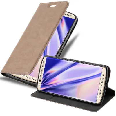 Cadorabo Ohišje, združljivo z ZTE Axon 7 MINI v kavovinsko rdeča - Zaščitni ovitek z magnetnim zapiranjem, stoječo funkcijo in režo za kartice