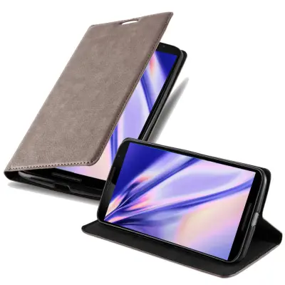 Cadorabo Ohišje, združljivo z Motorola Google NEXUS 6 v kavovinsko rdeča - Zaščitni ovitek z magnetnim zapiranjem, stoječo funkcijo in režo za kartice
