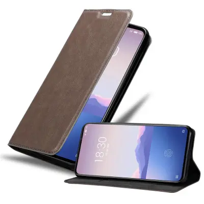 Cadorabo Ohišje, združljivo z MEIZU 16S v kavovinsko rdeča - Zaščitni ovitek z magnetnim zapiranjem, stoječo funkcijo in režo za kartice