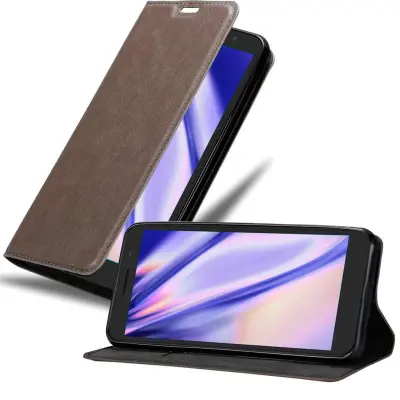 Cadorabo Ohišje, združljivo z Alcatel 1 2019 v kavovinsko rdeča - Zaščitni ovitek z magnetnim zapiranjem, stoječo funkcijo in režo za kartice