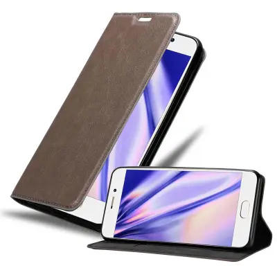 Cadorabo Ohišje, združljivo z MEIZU PRO 7 v kavovinsko rdeča - Zaščitni ovitek z magnetnim zapiranjem, stoječo funkcijo in režo za kartice