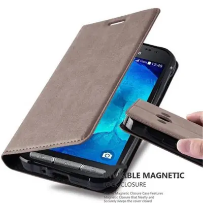 Cadorabo Ohišje, združljivo z Samsung Galaxy XCover 3 v kavovinsko rdeča - Zaščitni ovitek z magnetnim zapiranjem, stoječo funkcijo in režo za kartice
