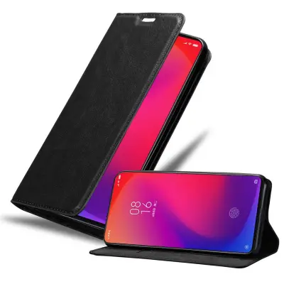 CADORABO Xiaomi Mi 9T/Mi 9T PRO/RedMi K20/RedMi K20 PRO v nočna črna - Zaščitni ovitek z magnetnim zapiranjem, stoječo funkcijo in režo za kartice