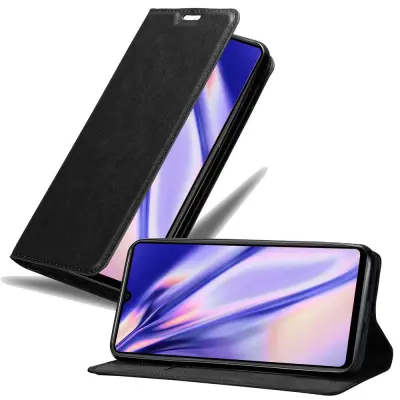 Cadorabo Ohišje, združljivo z Huawei MATE 20 v nočna črna - Zaščitni ovitek z magnetnim zapiranjem, stoječo funkcijo in režo za kartice