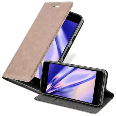 Cadorabo Ohišje, združljivo z Google PIXEL 2 XL v kavovinsko rdeča - Zaščitni ovitek z magnetnim zapiranjem, stoječo funkcijo in režo za kartice