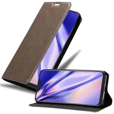 Cadorabo Ohišje, združljivo z Asus ZenFone 5Z v kavovinsko rdeča - Zaščitni ovitek z magnetnim zapiranjem, stoječo funkcijo in režo za kartice