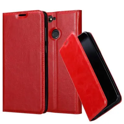 Cadorabo Ohišje, združljivo z Huawei Y6 PRIME v rdeče jabolko - Zaščitni ovitek z magnetnim zapiranjem, stoječo funkcijo in režo za kartice