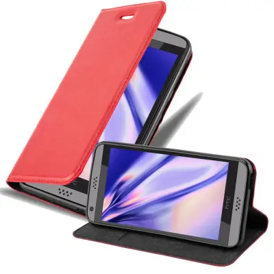 Cadorabo Ohišje, združljivo z HTC Desire 530 / 630 v rdeče jabolko - Zaščitni ovitek z magnetnim zapiranjem, stoječo funkcijo in režo za kartice