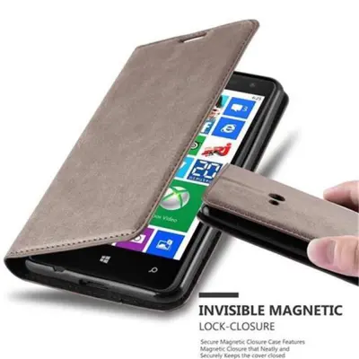 Cadorabo Ohišje, združljivo z Nokia Lumia 625 v kavovinsko rdeča - Zaščitni ovitek z magnetnim zapiranjem, stoječo funkcijo in režo za kartice