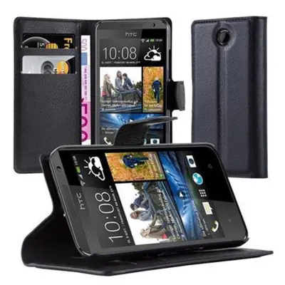 Cadorabo Ohišje, združljivo z HTC Desire 300 v oksidna črna - Zaščitni ovitek z magnetnim zapiranjem, stoječo funkcijo in režo za kartice