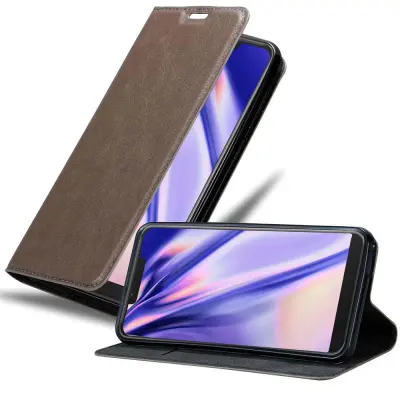 Cadorabo Ohišje, združljivo z WIKO VIEW 2 GO v kavovinsko rdeča - Zaščitni ovitek z magnetnim zapiranjem, stoječo funkcijo in režo za kartice