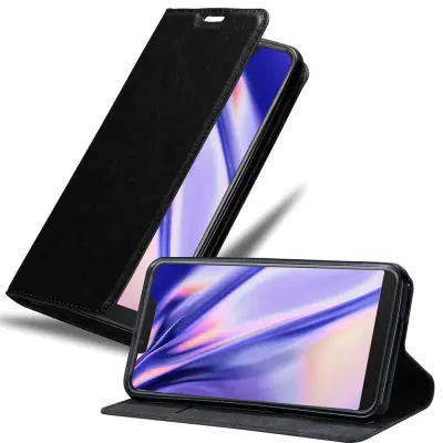 Cadorabo Ohišje, združljivo z WIKO VIEW 2 PLUS v nočna črna - Zaščitni ovitek z magnetnim zapiranjem, stoječo funkcijo in režo za kartice