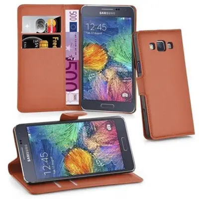Cadorabo Ohišje, združljivo z Samsung Galaxy A7 2015 v sedlo rjave barve - Zaščitni ovitek z magnetnim zapiranjem, stoječo funkcijo in režo za kartice