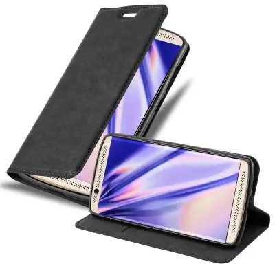 Cadorabo Ohišje, združljivo z ZTE Axon 7 MINI v nočna črna - Zaščitni ovitek z magnetnim zapiranjem, stoječo funkcijo in režo za kartice