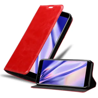 Cadorabo Ohišje, združljivo z Lenovo S5 v rdeče jabolko - Zaščitni ovitek z magnetnim zapiranjem, stoječo funkcijo in režo za kartice