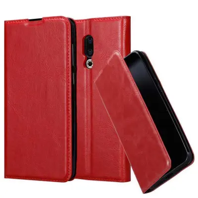 Cadorabo Ohišje, združljivo z MEIZU 16 v rdeče jabolko - Zaščitni ovitek z magnetnim zapiranjem, stoječo funkcijo in režo za kartice