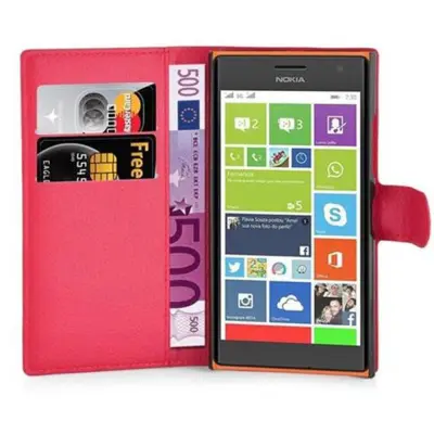 Cadorabo Ohišje, združljivo z Nokia Lumia 730 v rdeče sladkorno jabolko - Zaščitni ovitek z magnetnim zapiranjem, stoječo funkcijo in režo za kartice