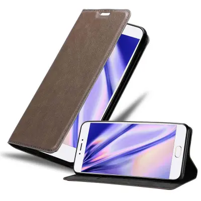 Cadorabo Ohišje, združljivo z MEIZU MX6 v kavovinsko rdeča - Zaščitni ovitek z magnetnim zapiranjem, stoječo funkcijo in režo za kartice