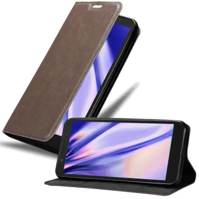 Cadorabo Ohišje, združljivo z Alcatel 1X 2019 v kavovinsko rdeča - Zaščitni ovitek z magnetnim zapiranjem, stoječo funkcijo in režo za kartice