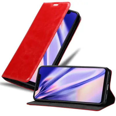 Cadorabo Ohišje, združljivo z Xiaomi Mi 8 PRO v rdeče jabolko - Zaščitni ovitek z magnetnim zapiranjem, stoječo funkcijo in režo za kartice