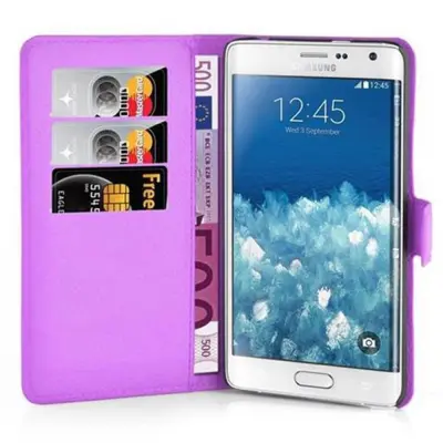 CADORABO Samsung Galaxy NOTE EDGE v pastelno vijolična - Zaščitni ovitek z magnetnim zapiranjem, stoječo funkcijo in režo za kartice