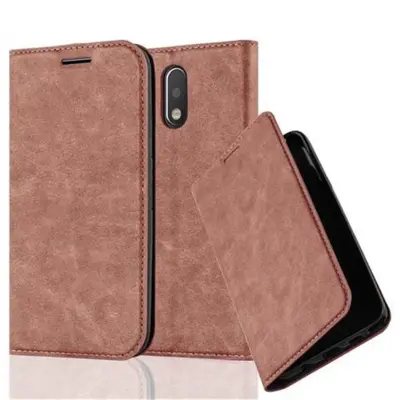 CADORABO Motorola MOTO G4/G4 PLUS v kapučino rjava - Zaščitni ovitek z magnetnim zapiranjem, stoječo funkcijo in režo za kartice