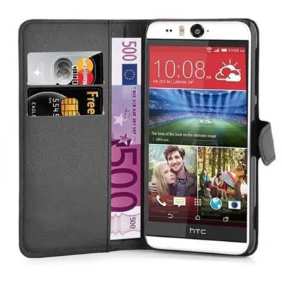 Cadorabo Ohišje, združljivo z HTC Desire EYE v oksidna črna - Zaščitni ovitek z magnetnim zapiranjem, stoječo funkcijo in režo za kartice