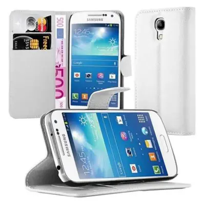 Cadorabo Ohišje, združljivo z Samsung Galaxy S4 MINI v snežno bela - Zaščitni ovitek z magnetnim zapiranjem, stoječo funkcijo in režo za kartice