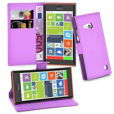 Cadorabo Ohišje, združljivo z Nokia Lumia 730 v pastelno vijolična - Zaščitni ovitek z magnetnim zapiranjem, stoječo funkcijo in režo za kartice