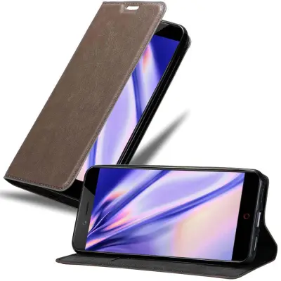 Cadorabo Ohišje, združljivo z ZTE Nubia Z17 MINI v kavovinsko rdeča - Zaščitni ovitek z magnetnim zapiranjem, stoječo funkcijo in režo za kartice