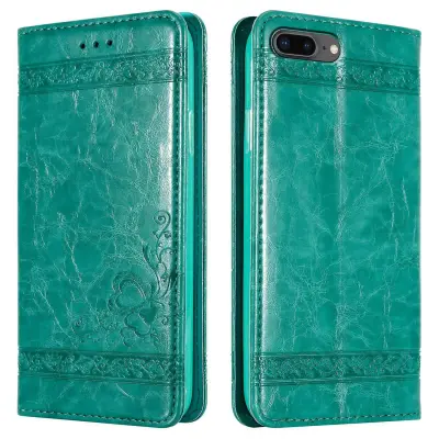 CADORABO Apple iPhone 7 PLUS/7S PLUS/8 PLUS v turkizna z okraski - Zaščitni ovitek z magnetnim zapiranjem, funkcijo stojala in režo za kartice