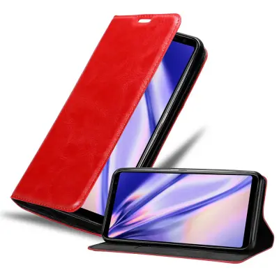 Cadorabo Ohišje, združljivo z Asus ROG Phone 3 v rdeče jabolko - Zaščitni ovitek z magnetnim zapiranjem, stoječo funkcijo in režo za kartice