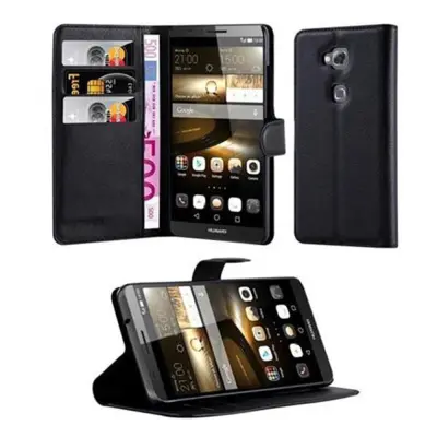 Cadorabo Ohišje, združljivo z Huawei D3 MATE 7 MINI v oksidna črna - Zaščitni ovitek z magnetnim zapiranjem, stoječo funkcijo in režo za kartice