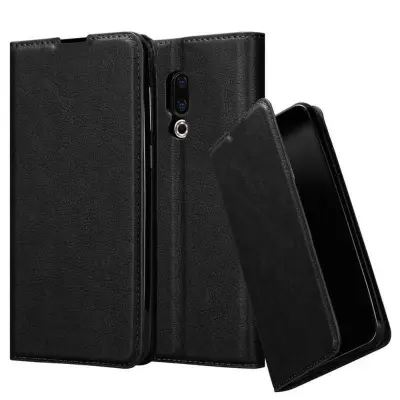 Cadorabo Ohišje, združljivo z MEIZU 16 v nočna črna - Zaščitni ovitek z magnetnim zapiranjem, stoječo funkcijo in režo za kartice