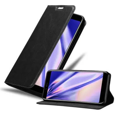 Cadorabo Ohišje, združljivo z Lenovo S5 v nočna črna - Zaščitni ovitek z magnetnim zapiranjem, stoječo funkcijo in režo za kartice